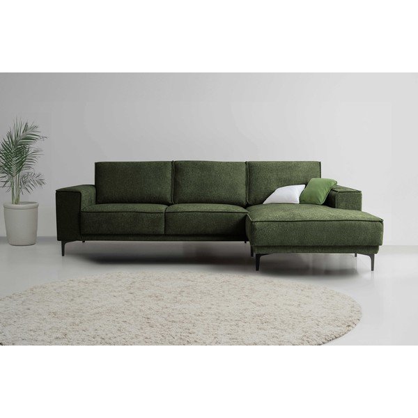 Divano angolare verde (con penisola a destra/con chaise lounge) con rivestimento in ciniglia Copenhagen – Scandic-image-1