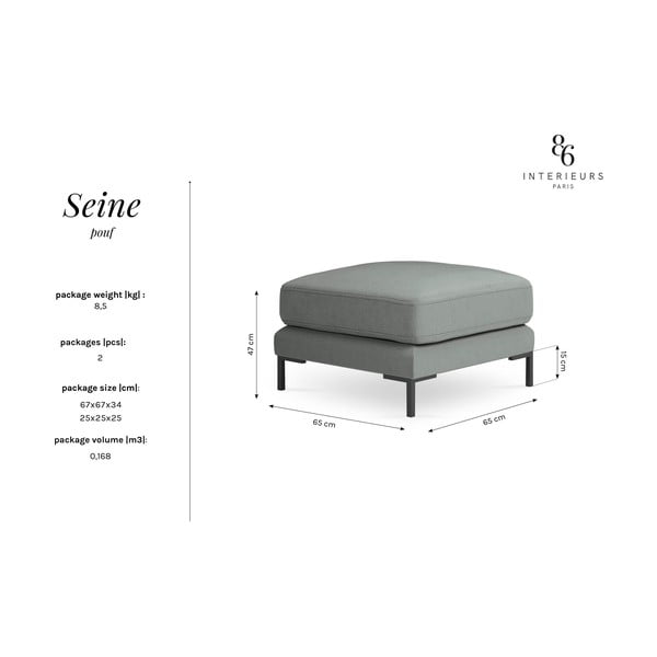 Poggiapiedi grigio scuro Seine - Interieurs 86-image-3