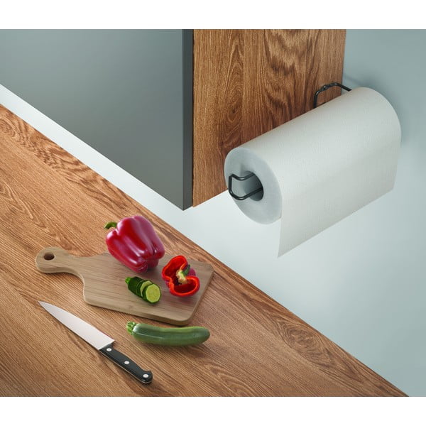 Porta asciugamani da cucina a parete nero - Metaltex-image-3