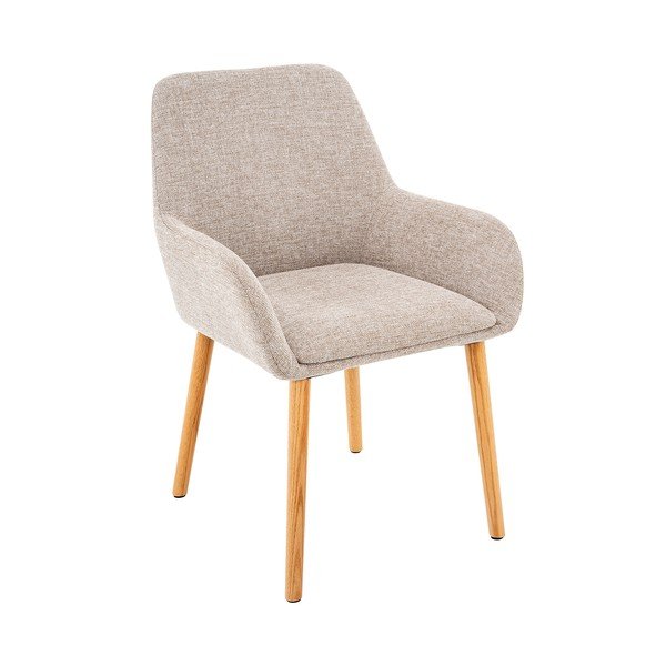 Sedie da pranzo in set beige in tessuto con braccioli 2 pz Carlton – Støraa-image-3