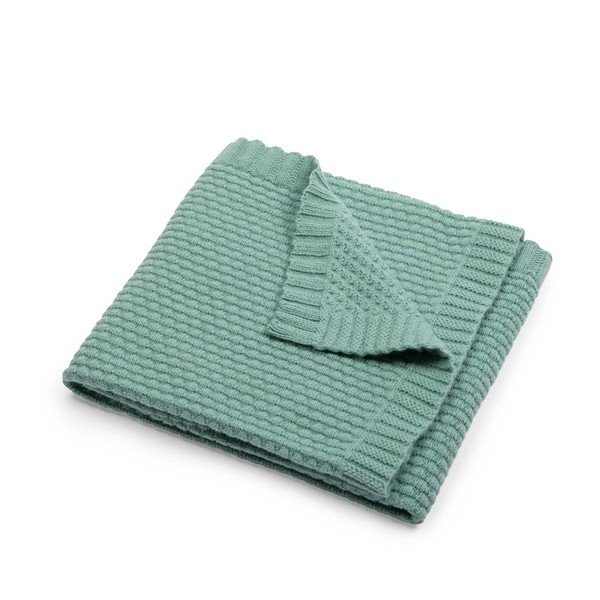 Coperta verde per neonati in fibre miste 75x86 cm Pomme des Bois - Moulin Roty