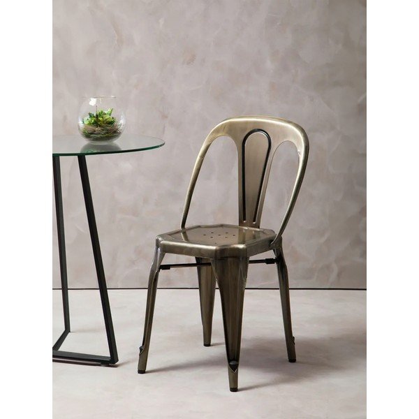 Sedia da pranzo color ottone in metallo Grange – Premier Housewares-image-1