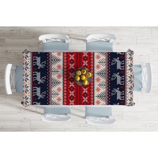 Tovaglia natalizia in misto cotone Blu , 140 x 180 cm Nordic - Minimalist Cushion Covers-image-1