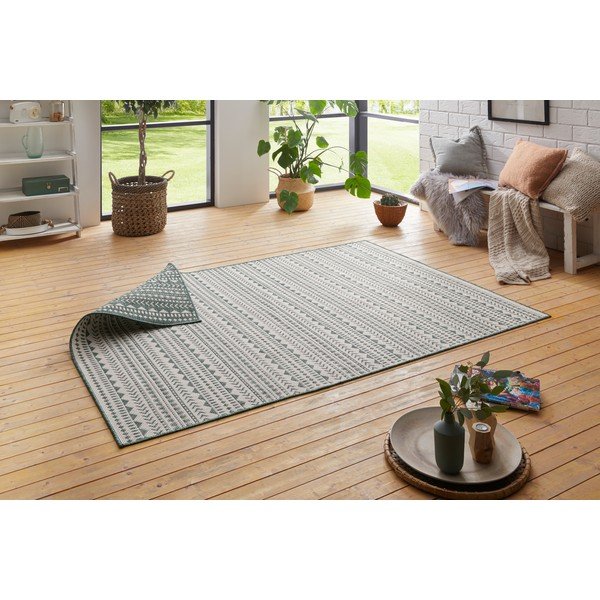 Tappeto da esterno verde e bianco Kahira, 80 x 150 cm - Ragami-image-3