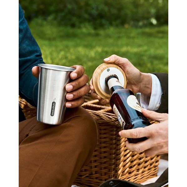 Tazza da viaggio argentata in acciaio inox 500 ml – Black + Blum-image-2