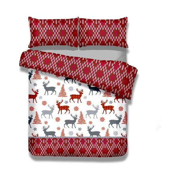 Set di 2 lenzuola di flanella per letto singolo Winter Reindeer, 155 x 220 cm - AmeliaHome