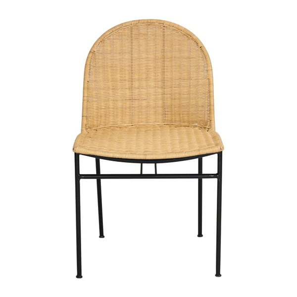 Set di 4 sedie da pranzo in rattan Sofia e tavolo nero Marienlis - Bonami Essentials-image-3