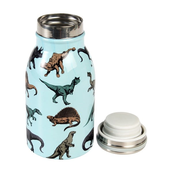 Bottiglia per bambini azzurra in acciaio inox 250 ml Prehistoric Land – Rex London-image-1