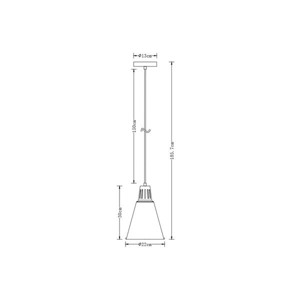 Lampadario nero con paralume in metallo ø 22 cm Gianni - GTV-image-1