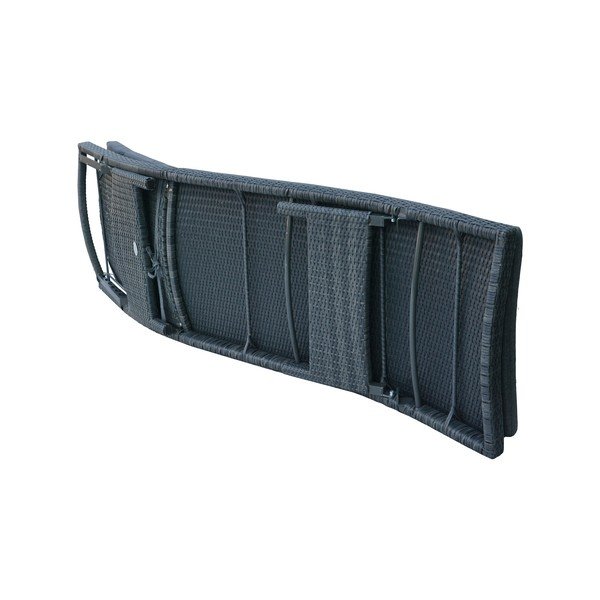 Lettino da giardino grigio scuro in rattan artificiale Charlotte - Rojaplast-image-3