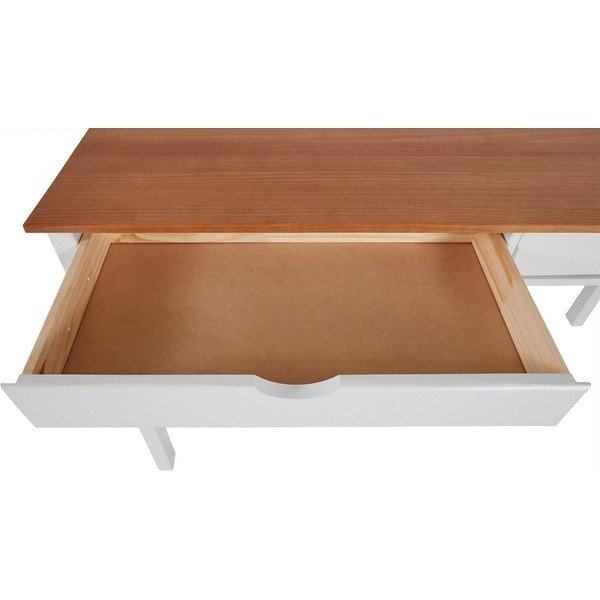 Tavolo da lavoro bianco e marrone, lunghezza 140 cm Gava - Støraa-image-4