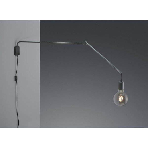 Lampada da parete nera opaca con alimentazione a corrente con struttura flessibile Line – Trio-image-2