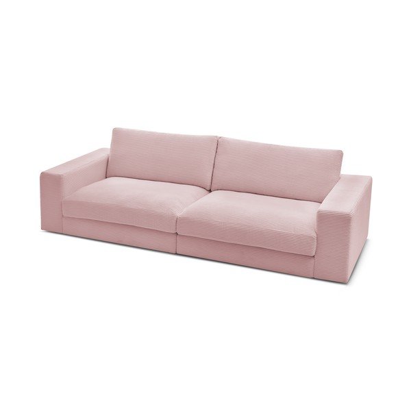 Divano rosa con rivestimento in velluto a coste 274 cm Leonard – Bobochic Paris-image-4