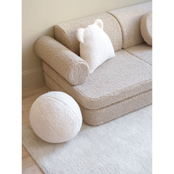 Divano per bambini marrone chiaro con rivestimento in bouclé 132 cm Settee – Wigiwama-image-4
