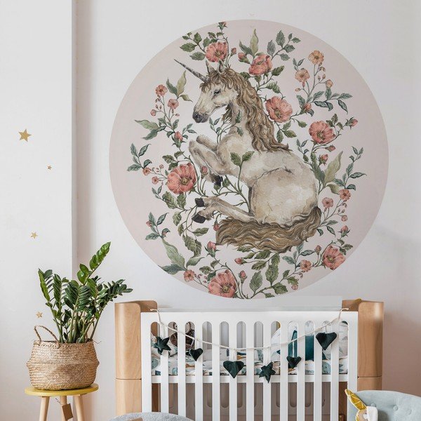 Adesivo murale per bambini , ø 150 cm Unicorn in a Circle - Dekornik-image-1