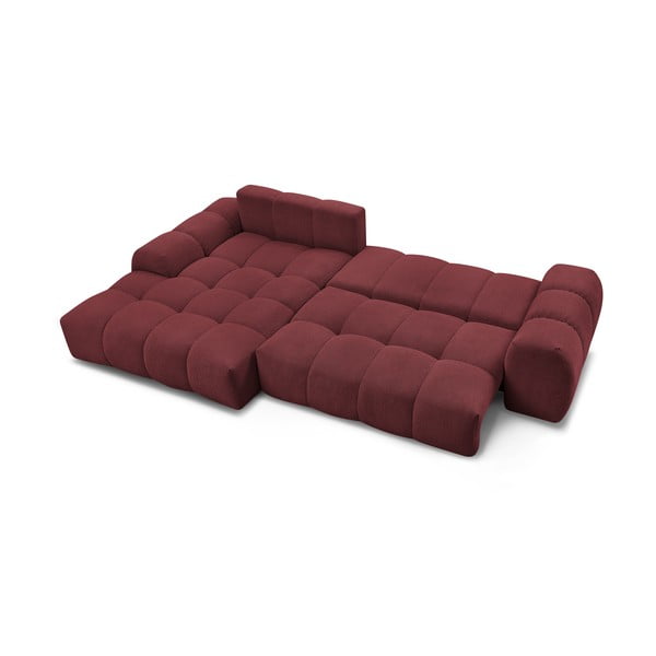 Divano angolare burgundy allungabile e con contenitore (penisola a sinistra/chaise lounge) con rivestimento in ciniglia Everest – Bobochic Paris-image-4
