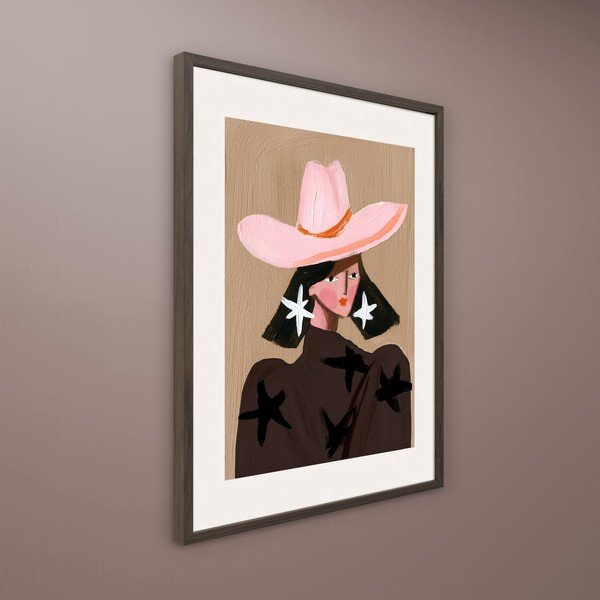 Dipinto stampato con cornice inclusa 50x70 cm Cowgirl – Styler-image-2