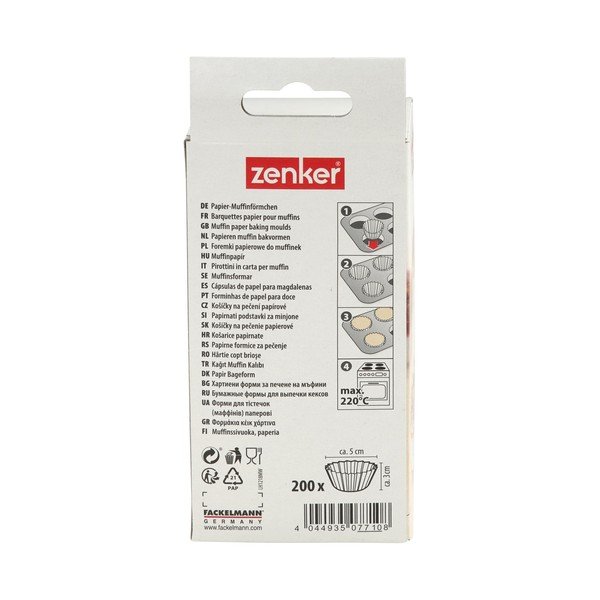 Set di 200 pirottini per muffin in carta bianca, ø 5 cm - Zenker-image-2