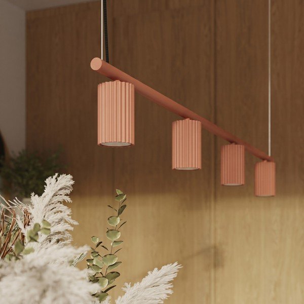 Lampadario color mattone in alluminio Gleam – Sollux-image-1