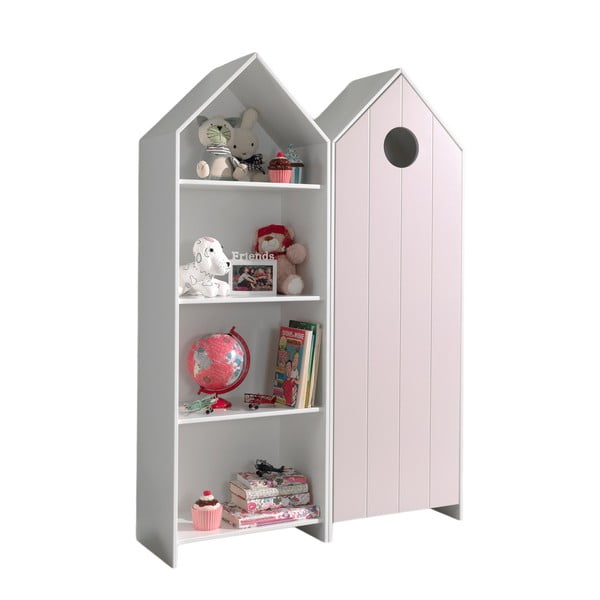 Armadio a giorno bianco e rosa chiaro per bambini 115x171,5 cm CASAMI - Vipack