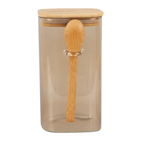 Barattolo in vetro marrone con coperchio e cucchiaio in legno Barattolo, altezza 19 cm - PT LIVING