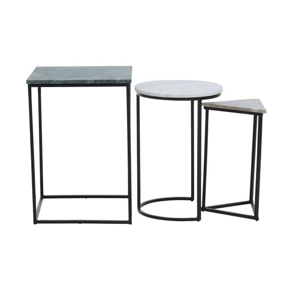 Set di tavolini su marmuriniu stalviršiu 3 pz 40x40 cm Mandoli – Premier Housewares