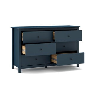 Cassettiera bassa blu scuro in pino 130x80 cm Misti - Marckeric