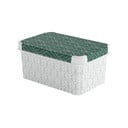 Scatola con coperchio bianca/verde in plastica 29,5x19,5x13,5 cm S – Curver