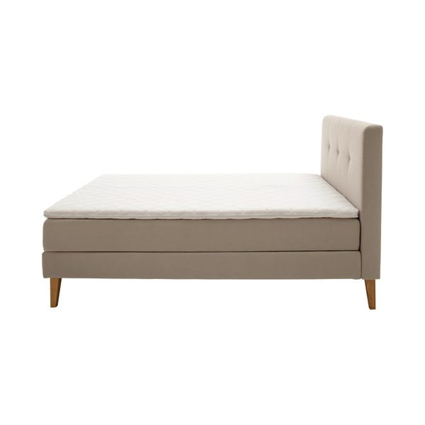 Letto boxspring beige 160x200 cm Stockholm - Meise Möbel-image-4