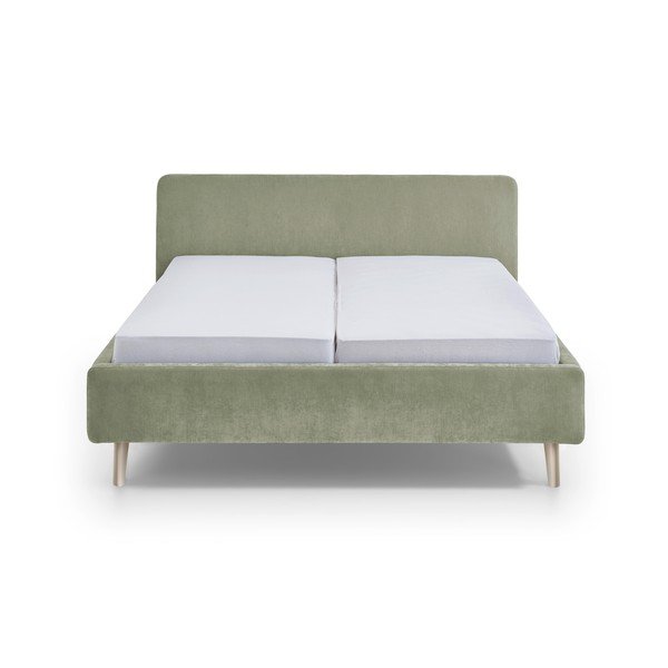 Letto matrimoniale imbottito verde chiaro rete non inclusa 160x200 cm Mattis – Meise Möbel-image-4