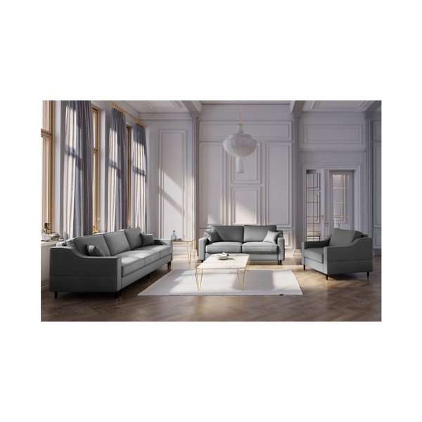 Divano letto a tre posti grigio scuro con contenitore Narcisse - Mazzini Sofas-image-4