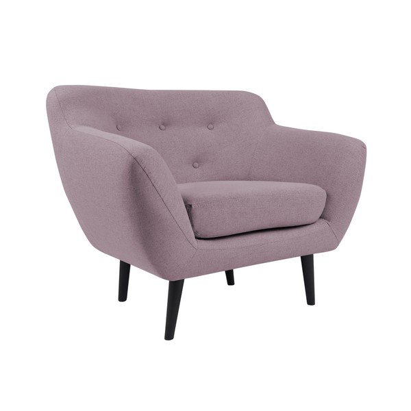 Poltrona rosa con gambe marroni Piemonte - Mazzini Sofas-image-3