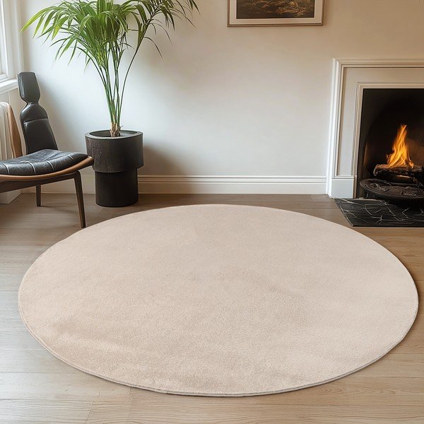 Tappeto rotondo color crema lavabile ø 200 cm Joy – Ayyildiz Carpets-image-1
