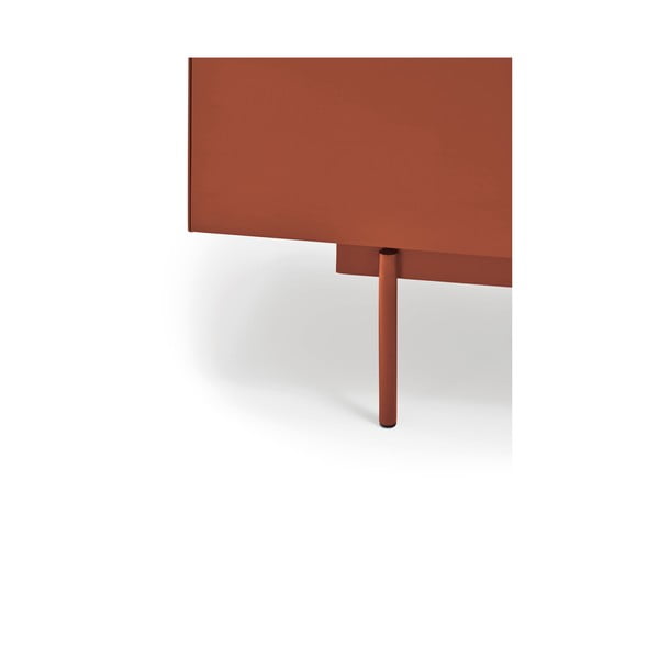 Comodino in rovere decorato in colore mattone-naturale Otto - Teulat-image-4