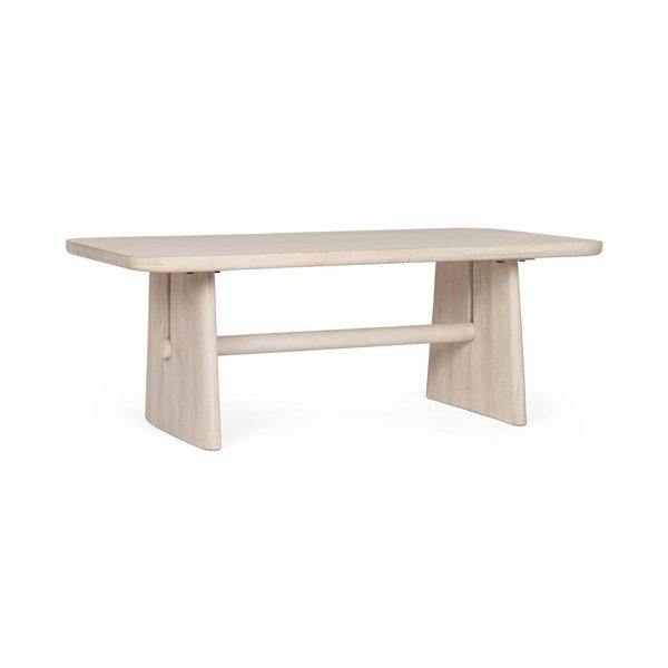 Tavolino da salotto colore naturale chiaro in mango massiccio 60x110 cm Elisheva – Bizzotto