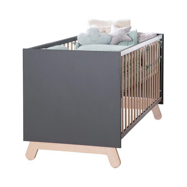 Lettino in colore grigio-naturale 70x140 cm Jara - Roba-image-2