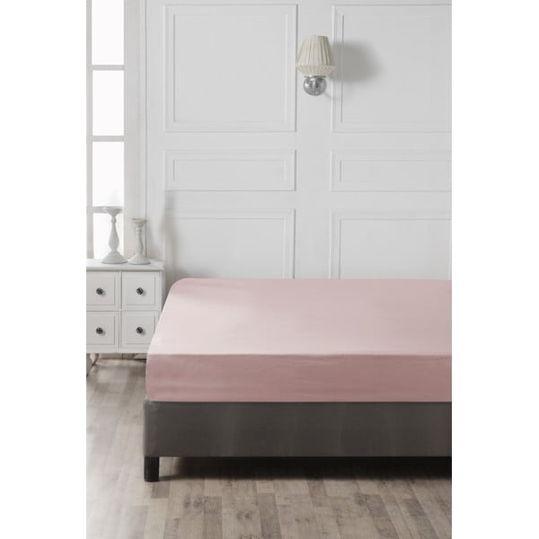 Lenzuolo rosa in cotone elasticizzato 160x200 cm - Mijolnir-image-2