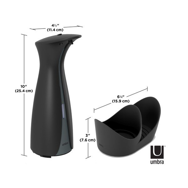 Dispenser di sapone touchless in plastica nera 250 ml Otto - Umbra-image-2