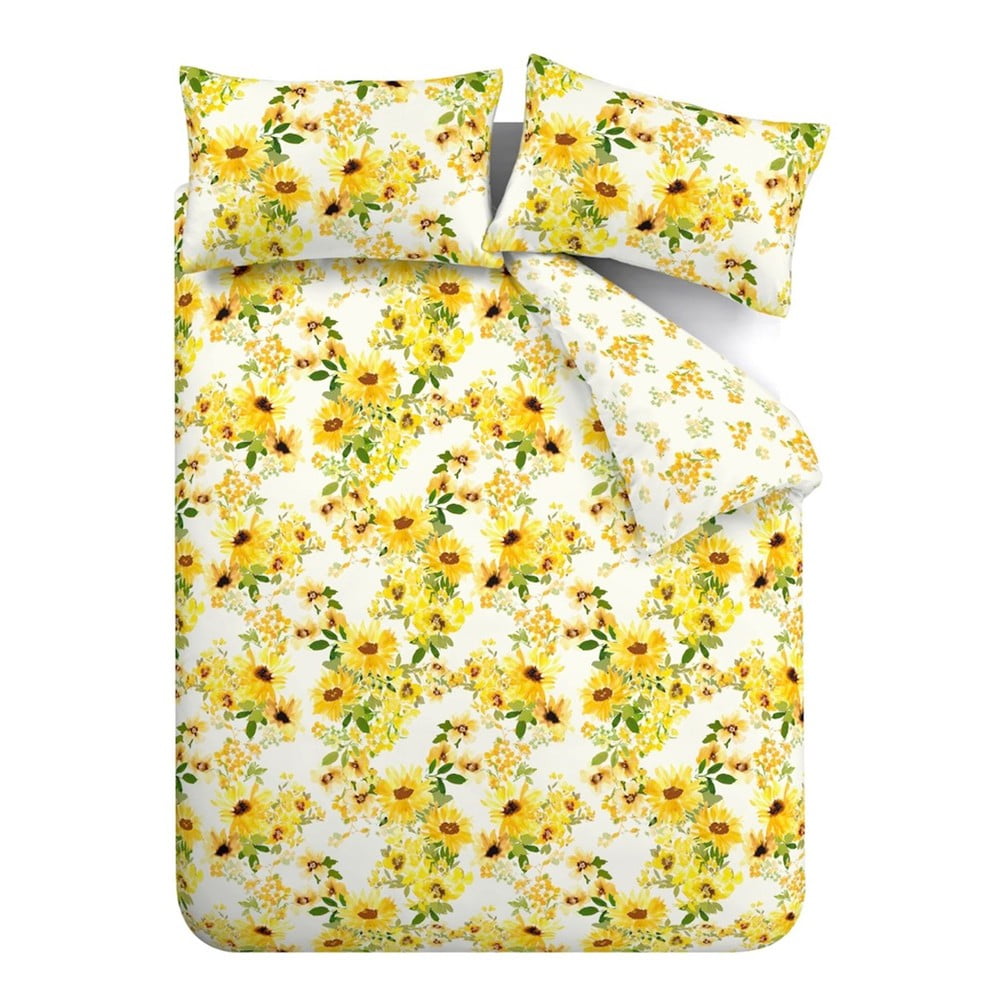 Biancheria da letto gialla per letto singolo 135x200 cm Sunflowers – Catherine Lansfield | Biancheria da letto