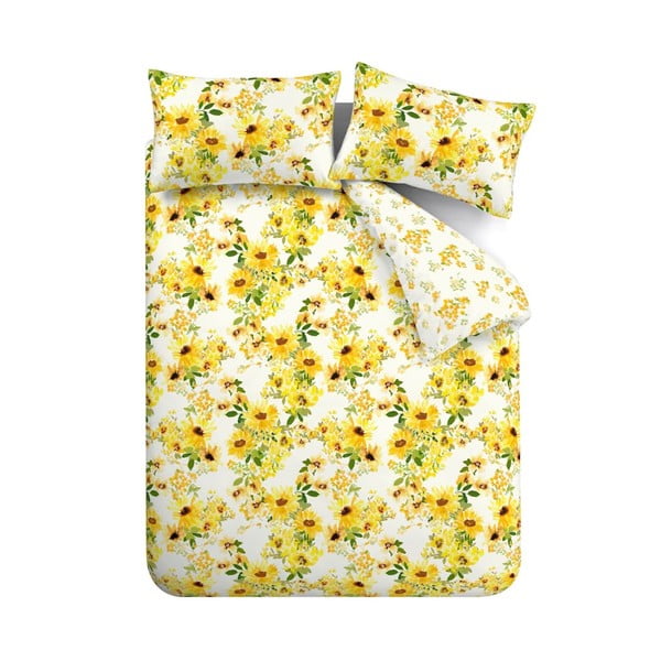 Biancheria da letto gialla per letto singolo 135x200 cm Sunflowers – Catherine Lansfield