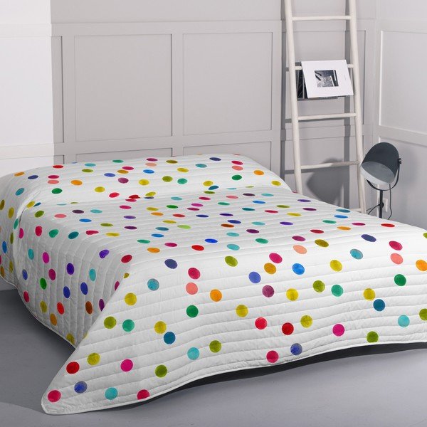 Copriletto trapuntato in cotone bianco 240x260 cm Confetti - Happy Friday-image-1