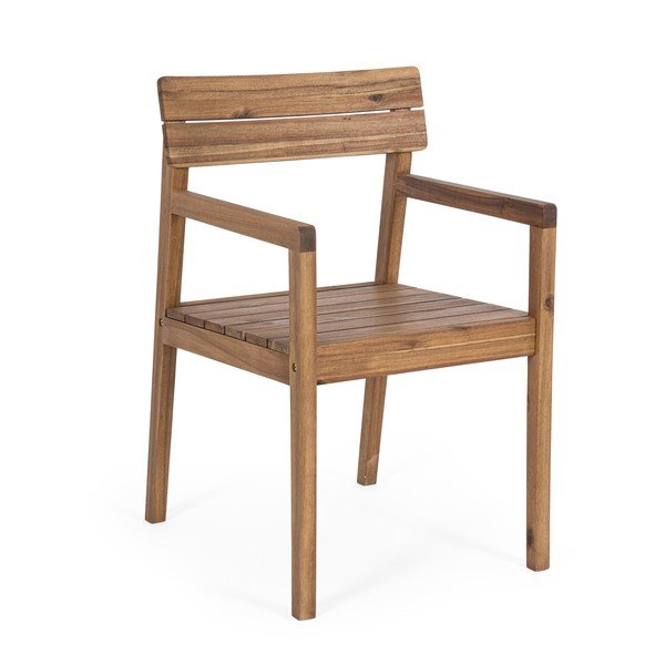 Sedia da esterno di colore naturale in legno massiccio Rodano – Bizzotto