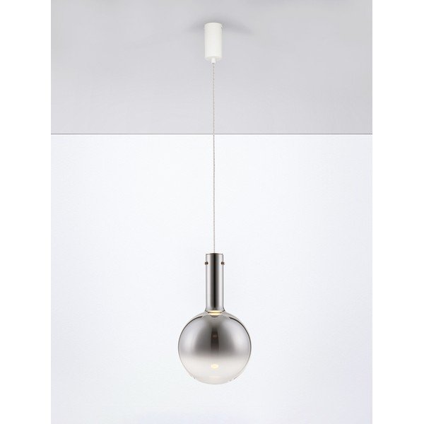Lampadario LED grigio in vetro con intensità regolabile ø 25 cm Nostos – Nova Luce-image-4