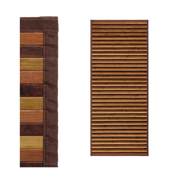 Passatoia in bambù di colore marrone-senape 75x175 cm - Casa Selección-image-1