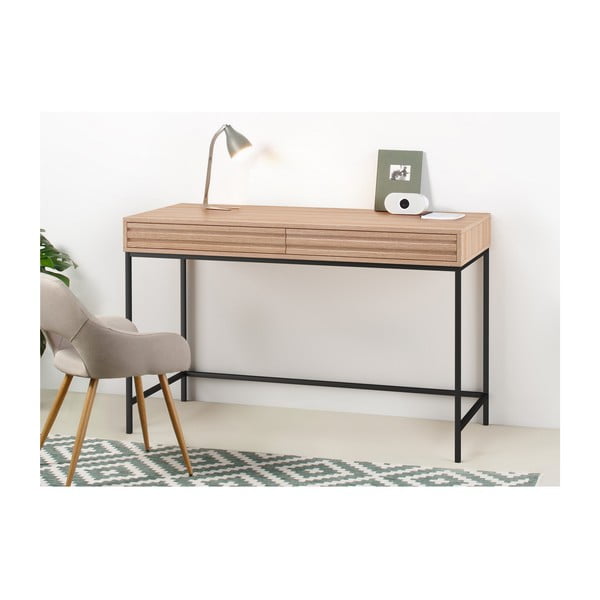 Scrivania con piano effetto rovere 50x120 cm Celine - Støraa-image-2