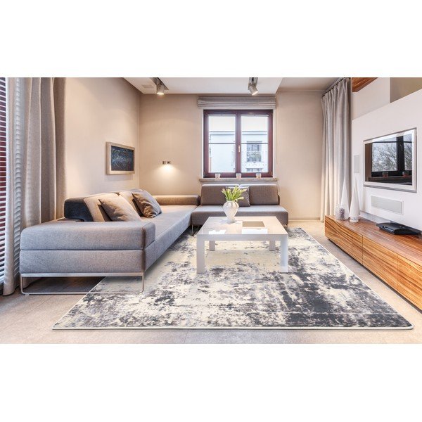 Tappeto in lana beige 160x240 cm Concrete - Agnella-image-1