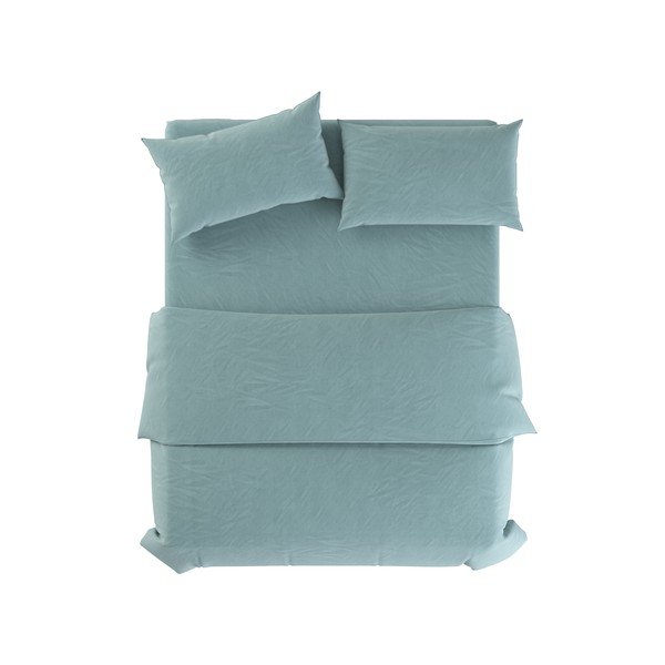 Set copripiumino e federa azzurro in lino per letto singolo 135x200 cm Aqua – Native Natural