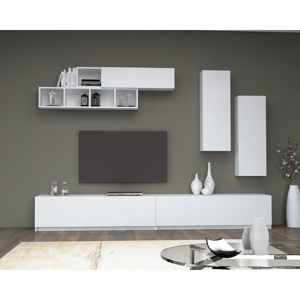 Tavolo TV bianco 140x40 cm Dona - Gauge Concept