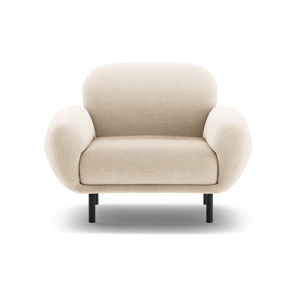 Poltrona beige con rivestimento in bouclé Poppy – Micadoni -image-1