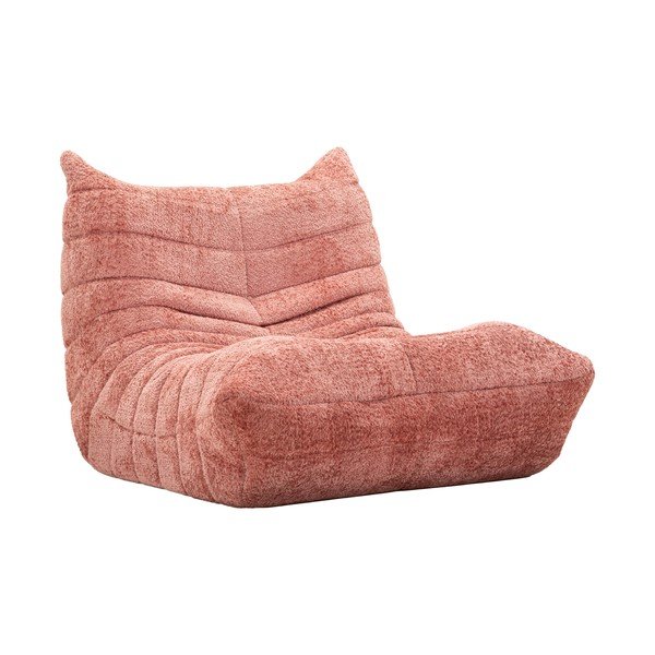 Puof a sacco rosa con rivestimento in bouclé Mask – Mauro Ferretti